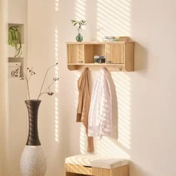 Nordlys Wandkapstok van hout met 2 deuren Online