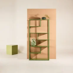 Fjôrd Wandkast Groen Staal - 85x35x190cm - Staal Online