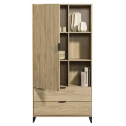 Leen Bakker Wandkast Lucca - eikenkleur - 190x95x40 cm Best