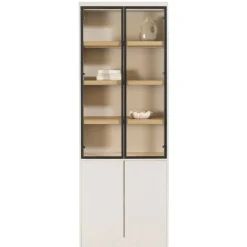 Leen Bakker Wandkast Virgil - zand - 220x80x40 cm Outlet