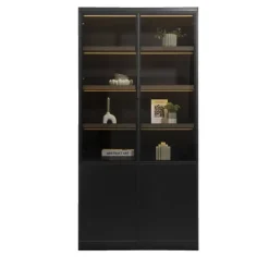 Leen Bakker Wandkast Virgil - zwart - 220x110x40 cm Outlet