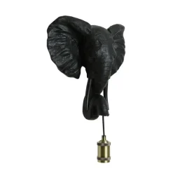 Light & Living Wandlamp Elephant - Zwart - 35x13x36cm Sale
