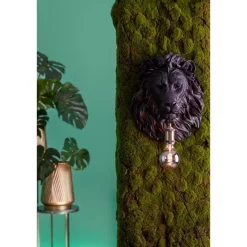Light & Living Wandlamp Lion - Zwart - 33.5x19x40.5cm Outlet