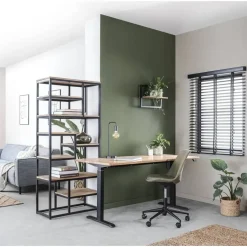 Leen Bakker Wandmeubel Kyan - zwart/naturel - 180x80x40 cm Online