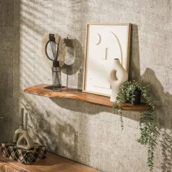 Giga Living Wandplank Naturel Acaciahout - 120x20x4cm - Organic Online