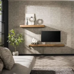 Giga Living Wandplank Naturel Hout - 118x35x10cm - Sleek