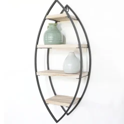 IVOL Wandrek ovaal met 4 houten plankjes - 26x60 cm Best