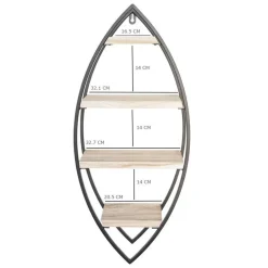 IVOL Wandrek ovaal met 4 houten plankjes - 36x80cm Hot