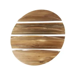 Giga Living Wandschap - 4-Delig Rond - Hout - Naturel - Margosa Best