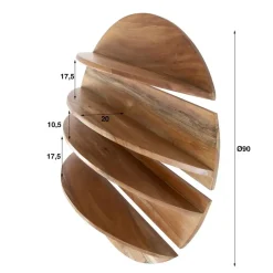 Giga Living Wandschap - 4-Delig Rond - Hout - Naturel - Margosa Best