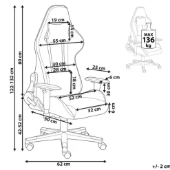 Beliani WARRIOR - Gamestoel - Beige - Polyester Clearance