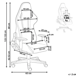 Beliani WARRIOR - Gamestoel - Zwart - Polyester New