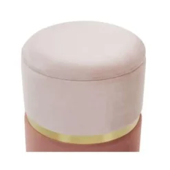 Beliani WICHITA - Poef - Roze - 36/31 cm - Fluweel Online