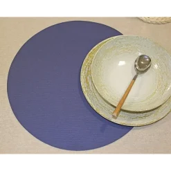 Wicotex Placemats Uni - donker blauw - rond 38cm - Teflon coating Clearance
