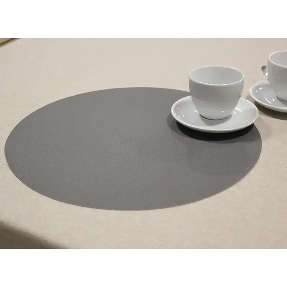 Wicotex Placemats Uni - donker grijs - rond 38cm - Teflon coating New