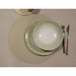 Wicotex Placemats Uni - taupe - rond 38 cm - Teflon coating Clearance