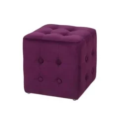 Beliani WISCONSIN - Poef - Paars - 36 cm - Fluweel
