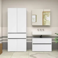 Loft24 Wisla - Badkamerkast met 2+2 deuren en 1 lade in wit Outlet