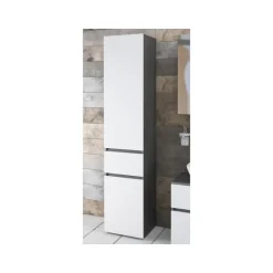 Loft24 Wisla - Kast met 1 lade en 2 deuren in wit / antraciet spaanplaat Online