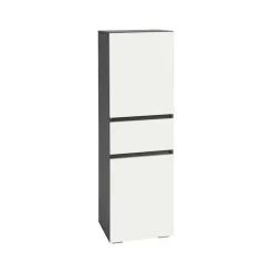 Loft24 Wisla - Midi-kast 1 lade, 2 deuren in wit/antraciet spaanplaat New