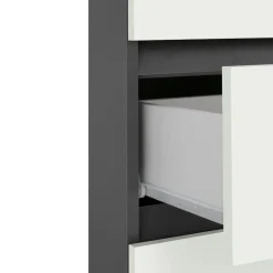 Loft24 Wisla - Midi-kast 1 lade, 2 deuren in wit/antraciet spaanplaat New