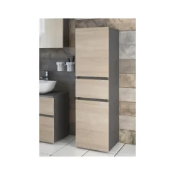 Loft24 Wisla - Midikast met 2 deuren en 1 lade in antraciet/eiken New