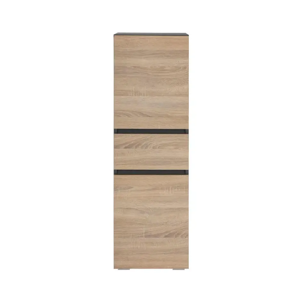 Loft24 Wisla - Midikast met 2 deuren en 1 lade in antraciet/eiken New