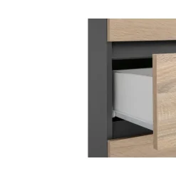 Loft24 Wisla - Midikast met 2 deuren en 1 lade in antraciet/eiken New