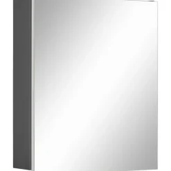 Loft24 Wisla - Wandkast met spiegel wit / antraciet spaanplaat