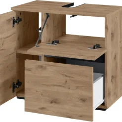 Loft24 Wisla - Wastafelonderkast met 1 deur / 1 lade / 1 klep in eikenoptik Outlet