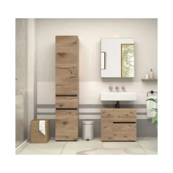 Loft24 Wisla - Wastafelonderkast met 1 deur / 1 lade / 1 klep in eikenoptik Outlet