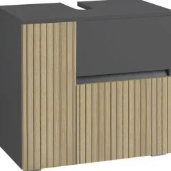 Loft24 Wisla - Wastafelonderkast met 1 deur / 1 lade / 1 klep in antraciet