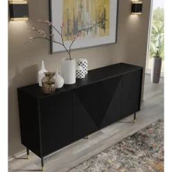 Homlando WOODY dressoir 4D 180 cm mat zwart Sale