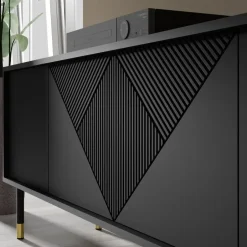 Homlando WOODY dressoir 4D 180 cm mat zwart Sale