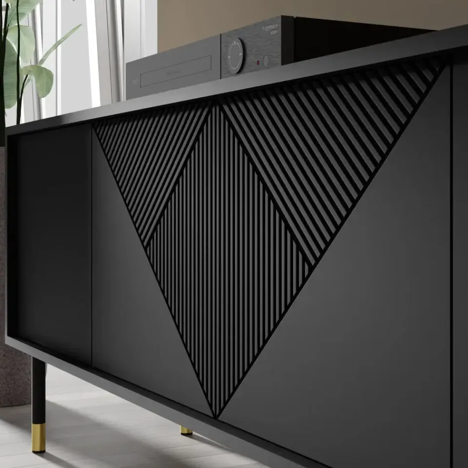 Homlando WOODY dressoir 4D 180 cm mat zwart Sale