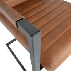 WOOOD Bas Eetkamerstoelen - Pu - Cognac - Set van 6 Online