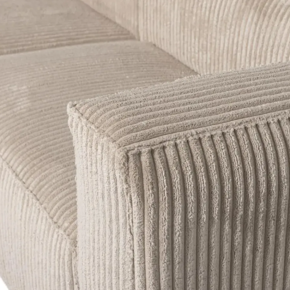 WOOOD Bean Chaise Longue Bank Links - Ribstof - Travertin - 73x254x178 Discount