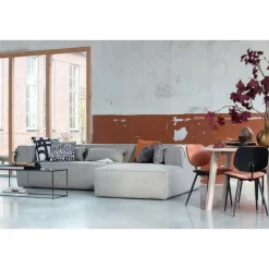 WOOOD Bean Hoekbank Incl. Kussens Rechts - Melange - Grijs - 73x305x96