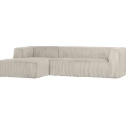 WOOOD Bean Hoekbank Links - Ribstof - Naturel - 73x305x96 New