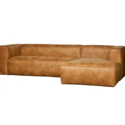 WOOOD Bean Hoekbank Rechts - Ecoleer - Cognac - 73x305x96 Best