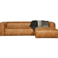 WOOOD Bean Hoekbank Rechts - Ecoleer - Cognac - 73x305x96 Best