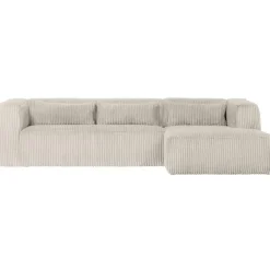 WOOOD Bean Hoekbank Rechts - Ribstof - Naturel - 73x305x96 Hot