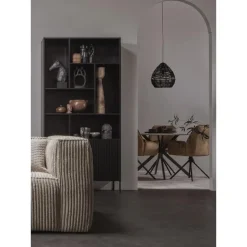 WOOOD Bean 3,5-Zits Bank - Ribstof - Travertin - 73x242x96