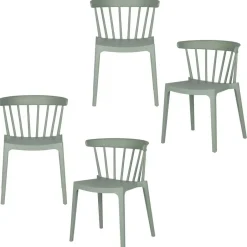 WOOOD Bliss Tuinstoelen - Kunststof - Jadegroen - Set van 4 Hot