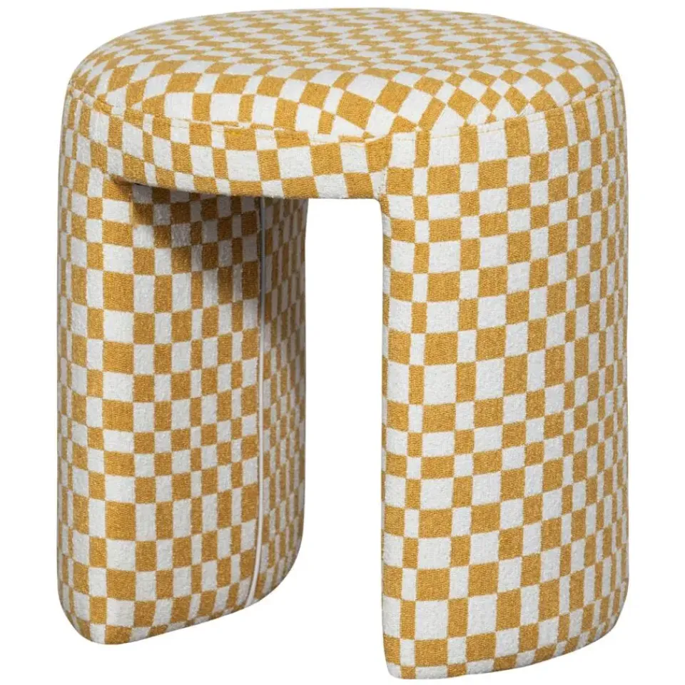 WOOOD Charlie Kruk - Polyester - Ruitjes - Geel Discount