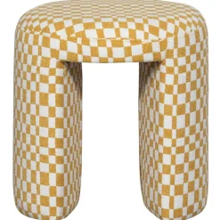 WOOOD Charlie Kruk - Polyester - Ruitjes - Geel Discount