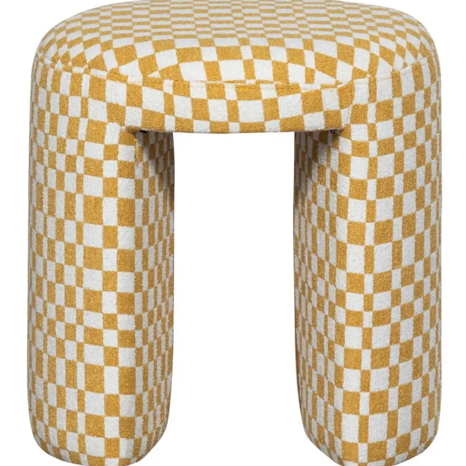 WOOOD Charlie Kruk - Polyester - Ruitjes - Geel Discount