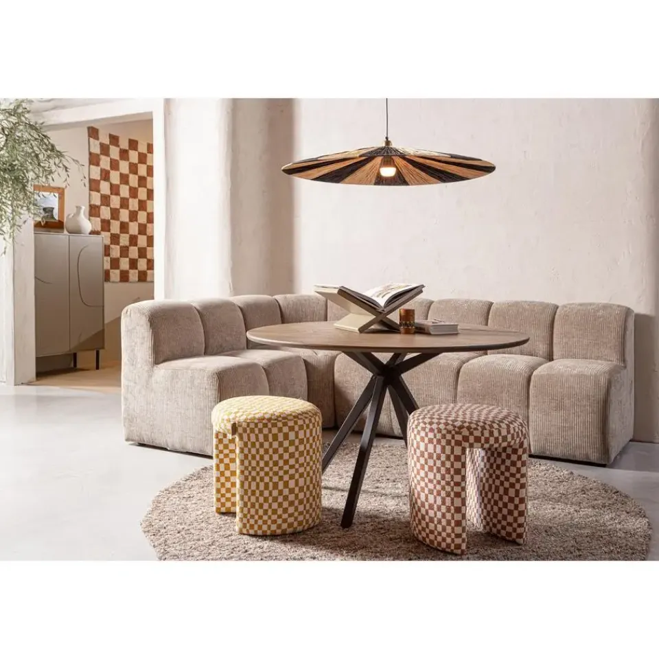 WOOOD Charlie Kruk - Polyester - Ruitjes - Geel Discount