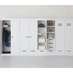 WOOOD Connect Kledingkast 3-Deurs met Lade - Grenen - Wit - 195x140x53 Best