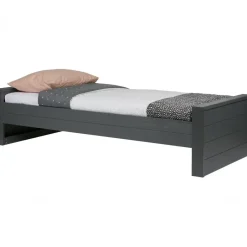 WOOOD Dennis Bed Incl.Bedlade/Lattenrol - Grenen - Staalgrijs -219x95 Discount
